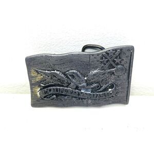 VTG Country Music Belt Buckle Distressed USA Made Western Style Broken Prong